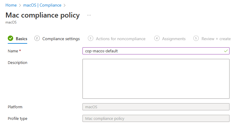 Creating a macOS compliance policy in Intune